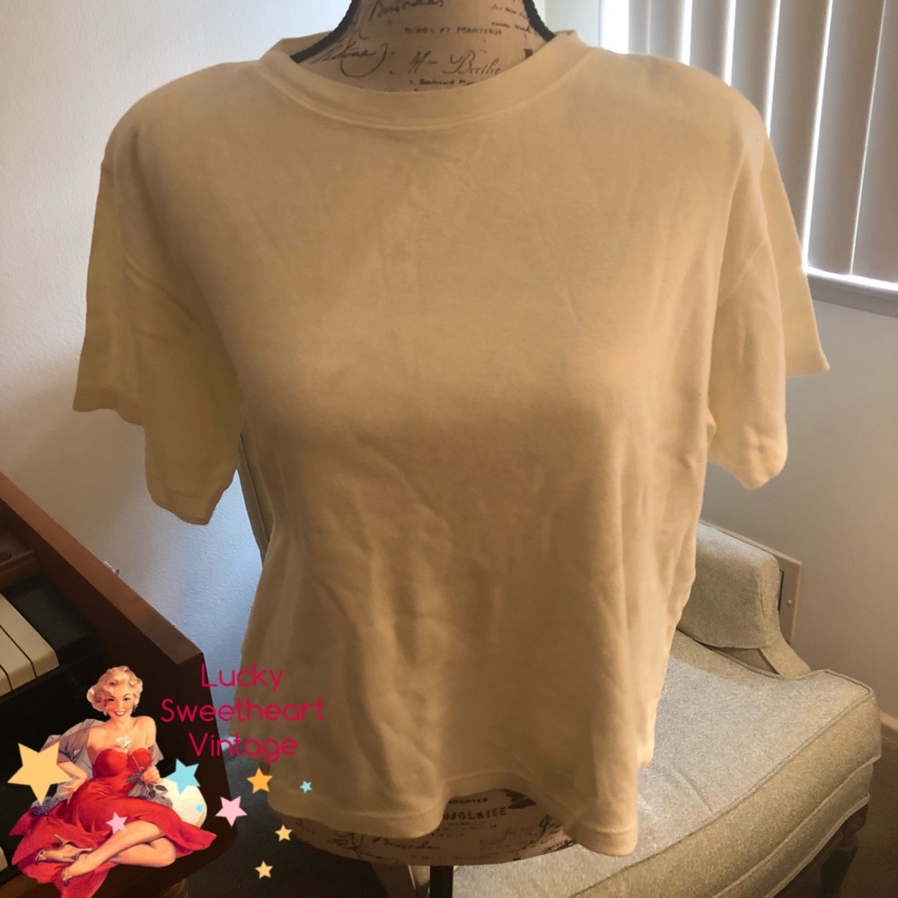 Vintage Cropped Shirt with Shoulder Pads